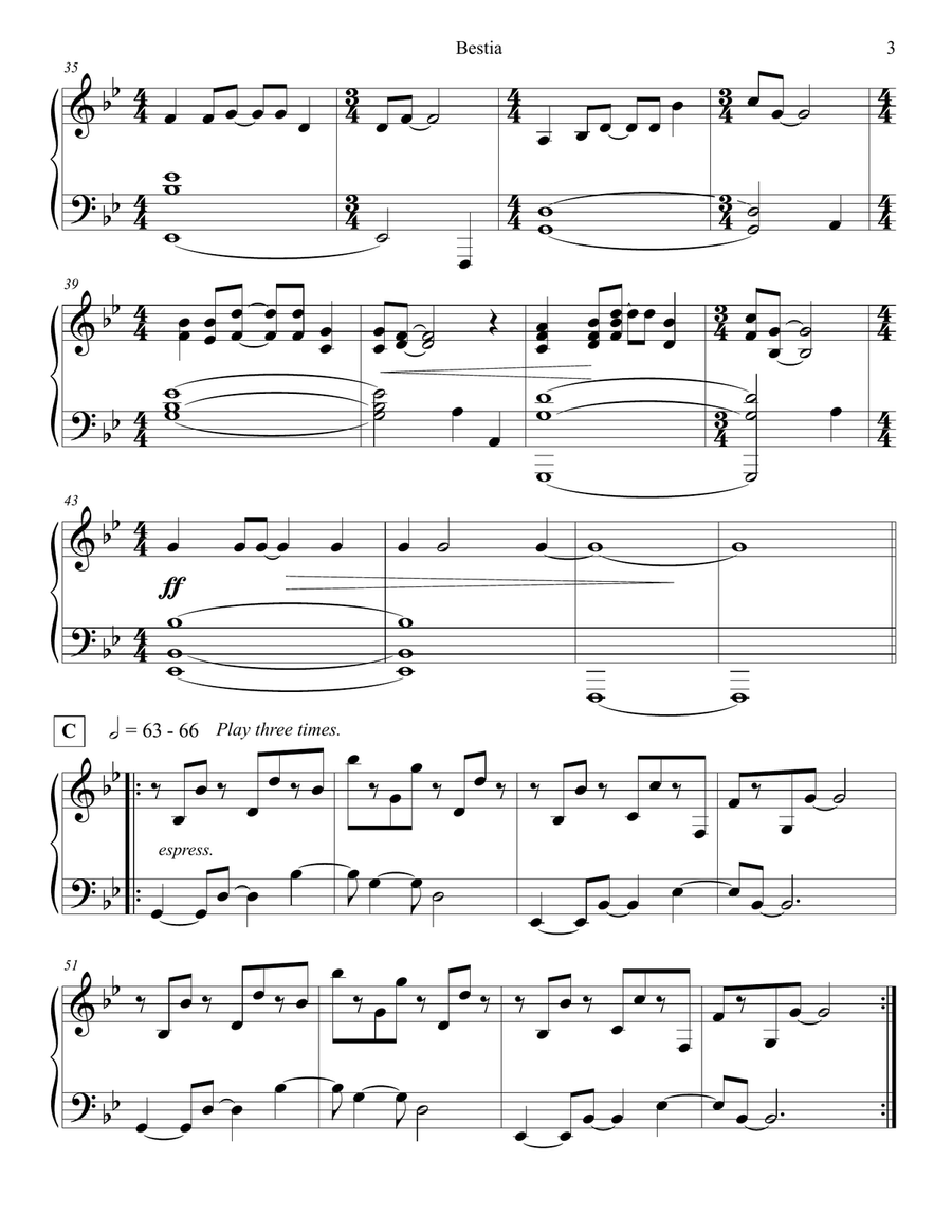 Bestia Piano Solo scores gallery preview page 3
