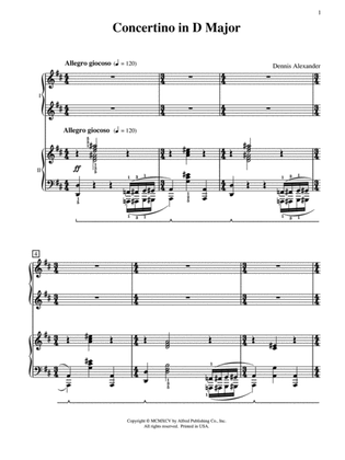 Book cover for Concertino in D Major - Piano Duo (2 Pianos, 4 Hands)