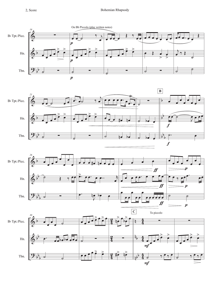 Bohemian Rhapsody Bohemian Rhapsody School and Community scores gallery preview page 2
