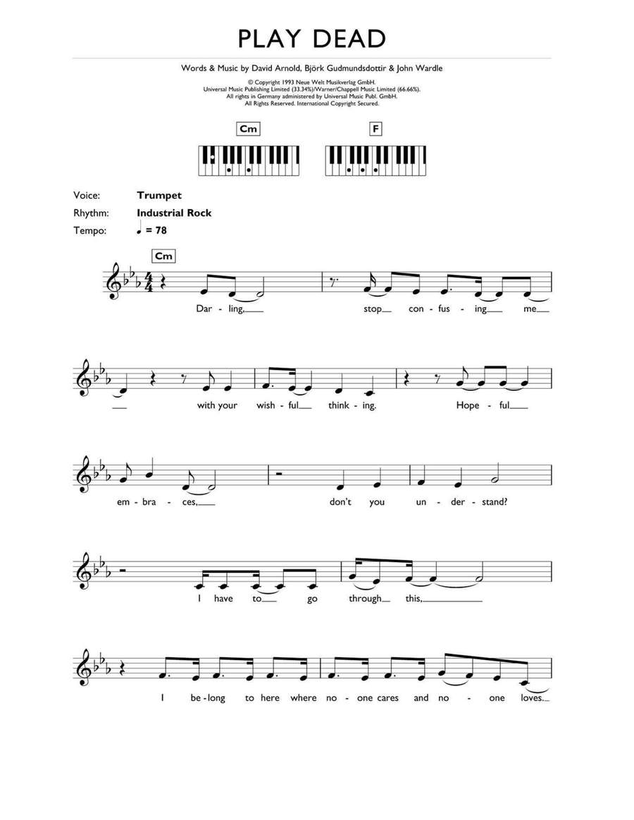 Play Dead Piano scores gallery preview page 1