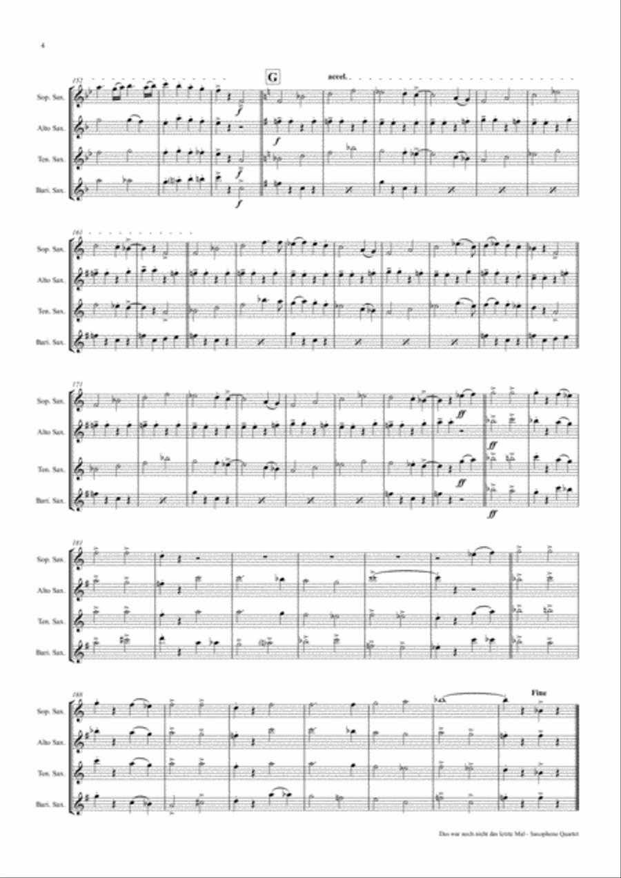 Das war noch nicht das letzte Mal - Polka - Oktoberfest - Saxophone Quartet Saxophone Quartet scores gallery preview page 4