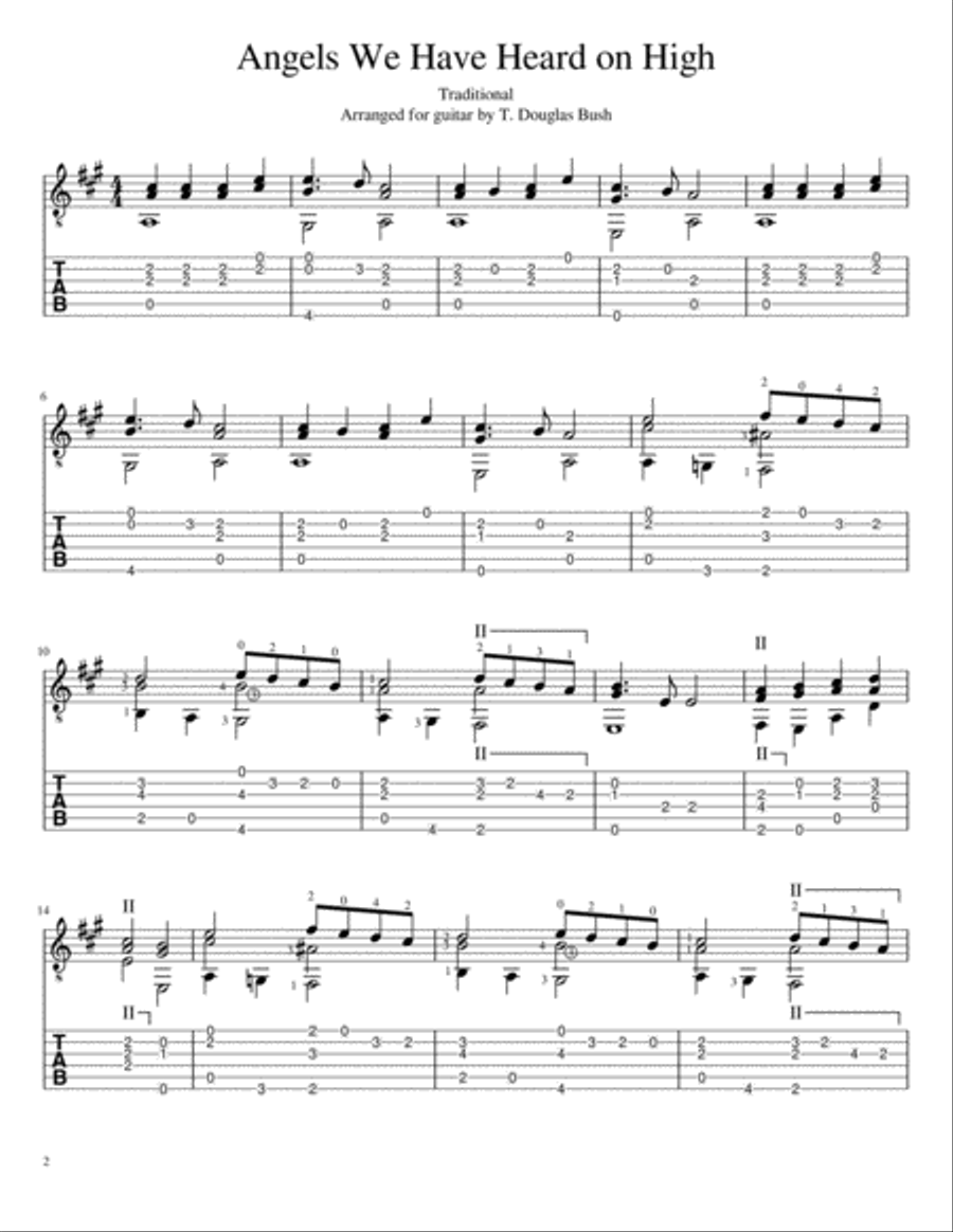 Traditional Christmas Carols Arranged for Classical Guitar Acoustic Guitar scores gallery preview page 2
