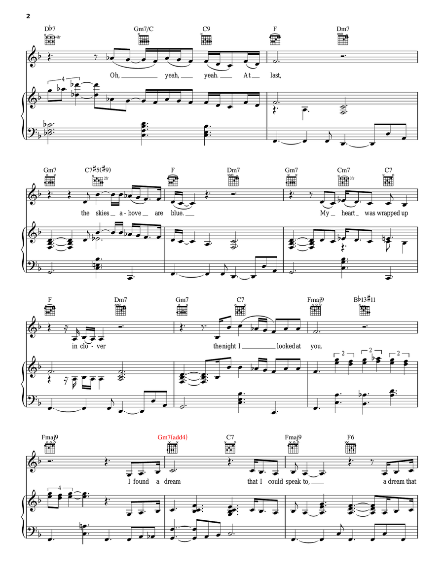 At Last Piano, Vocal, Guitar scores gallery preview page 2