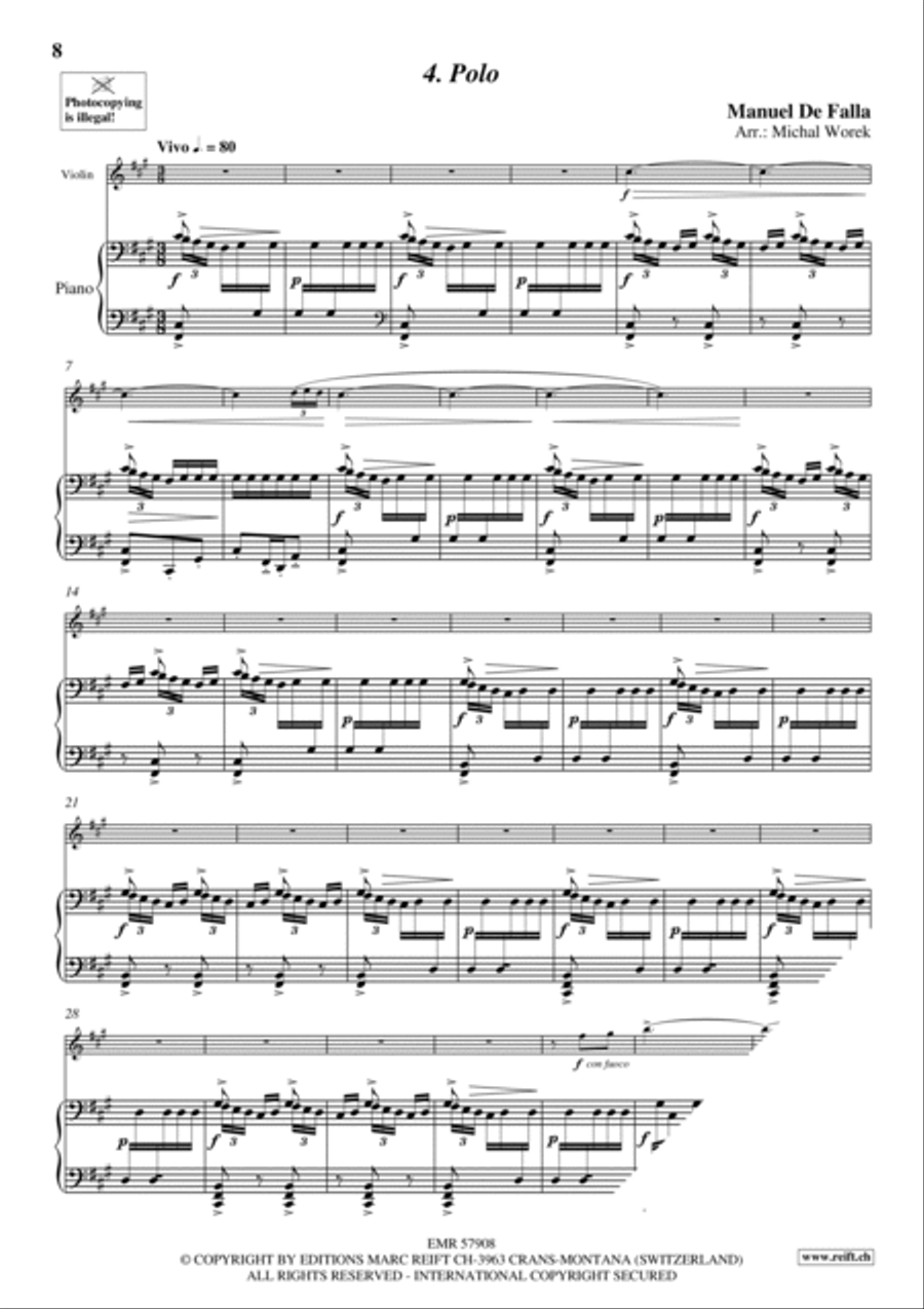 7 Popular Spanish Songs Violin Solo scores gallery preview page 7
