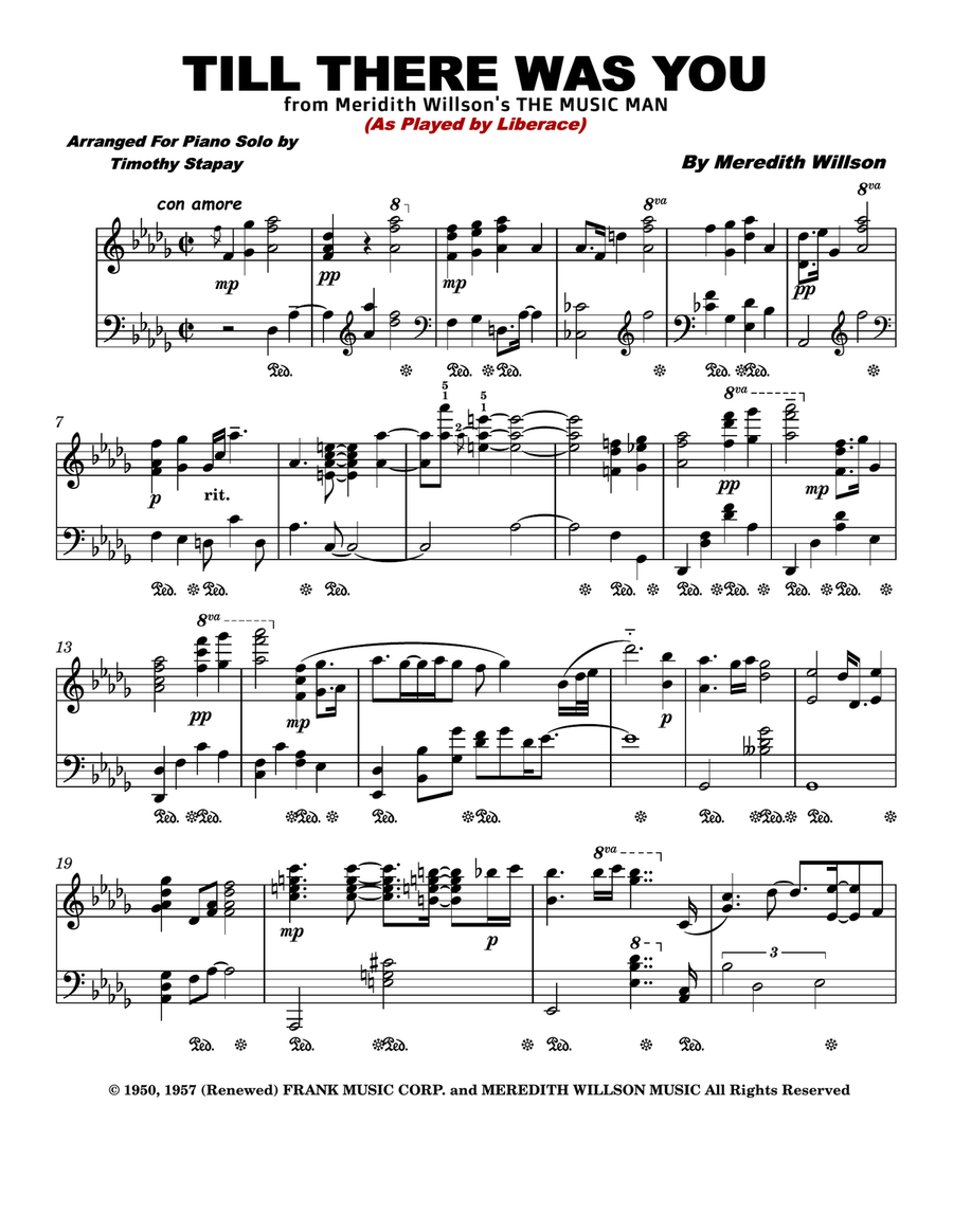 Till There Was You Piano Solo scores gallery preview page 1