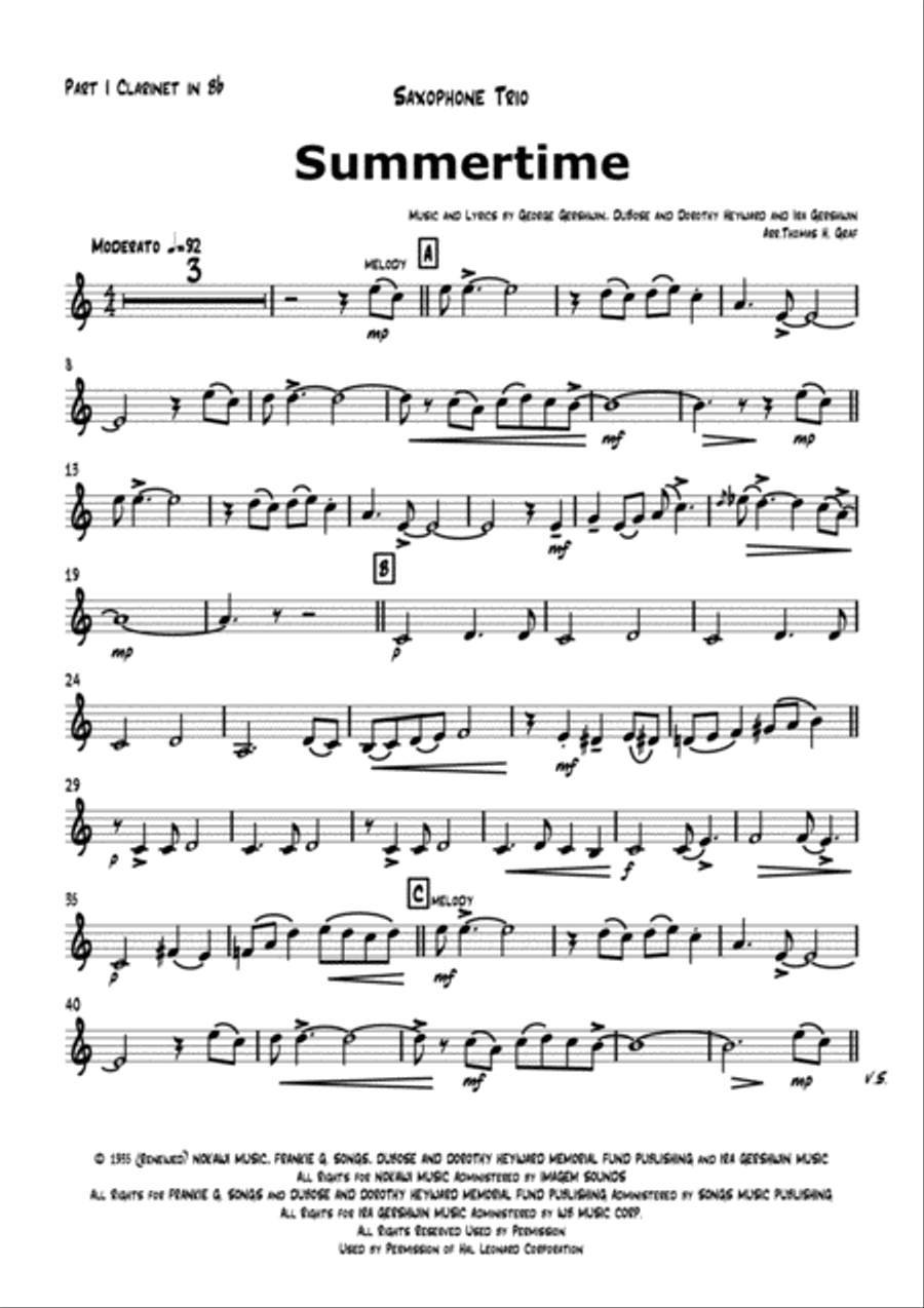 Summertime Woodwind Trio scores gallery preview page 5