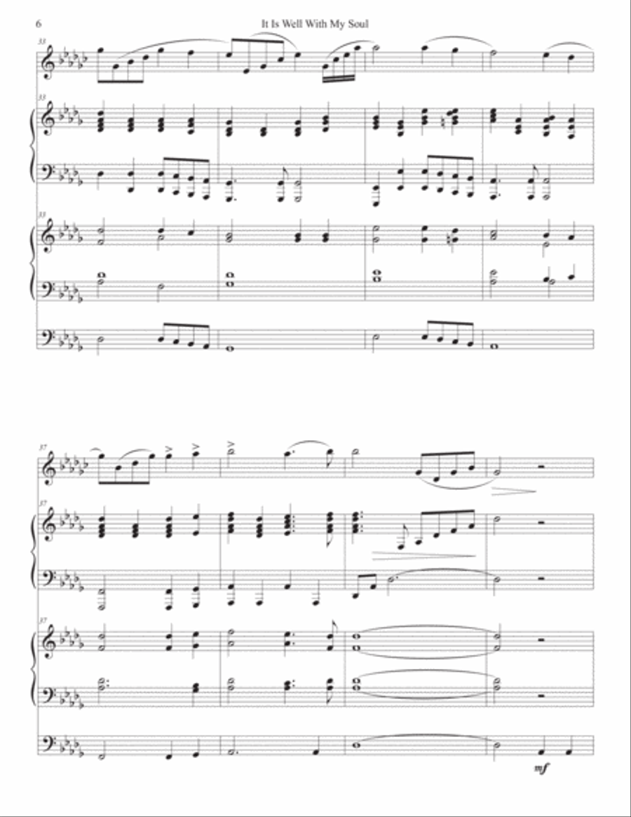 It Is Well With My Soul - Alto Flute Solo, Piano, & Organ Flute Solo scores gallery preview page 6