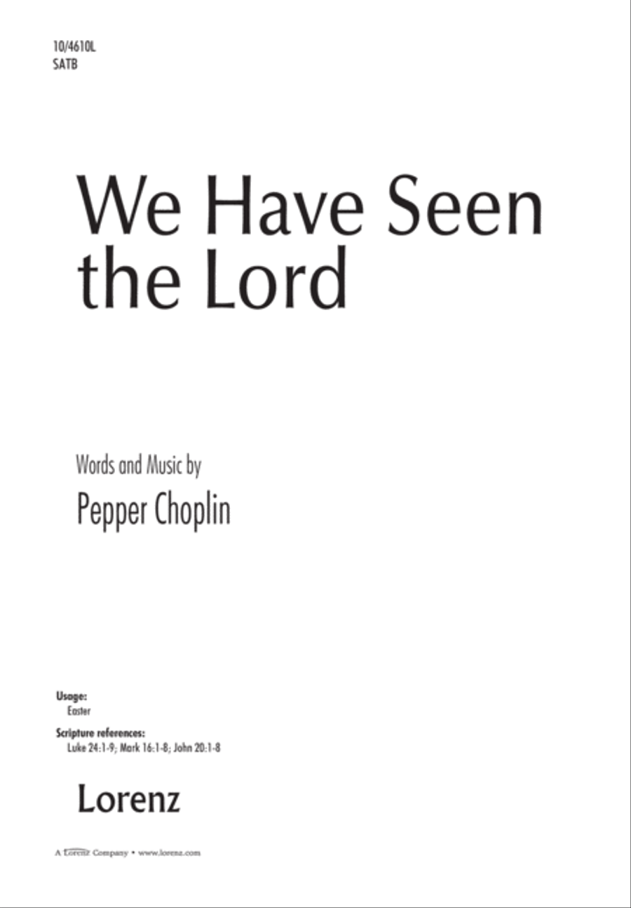 We Have Seen the Lord 4-Part scores gallery preview page 2