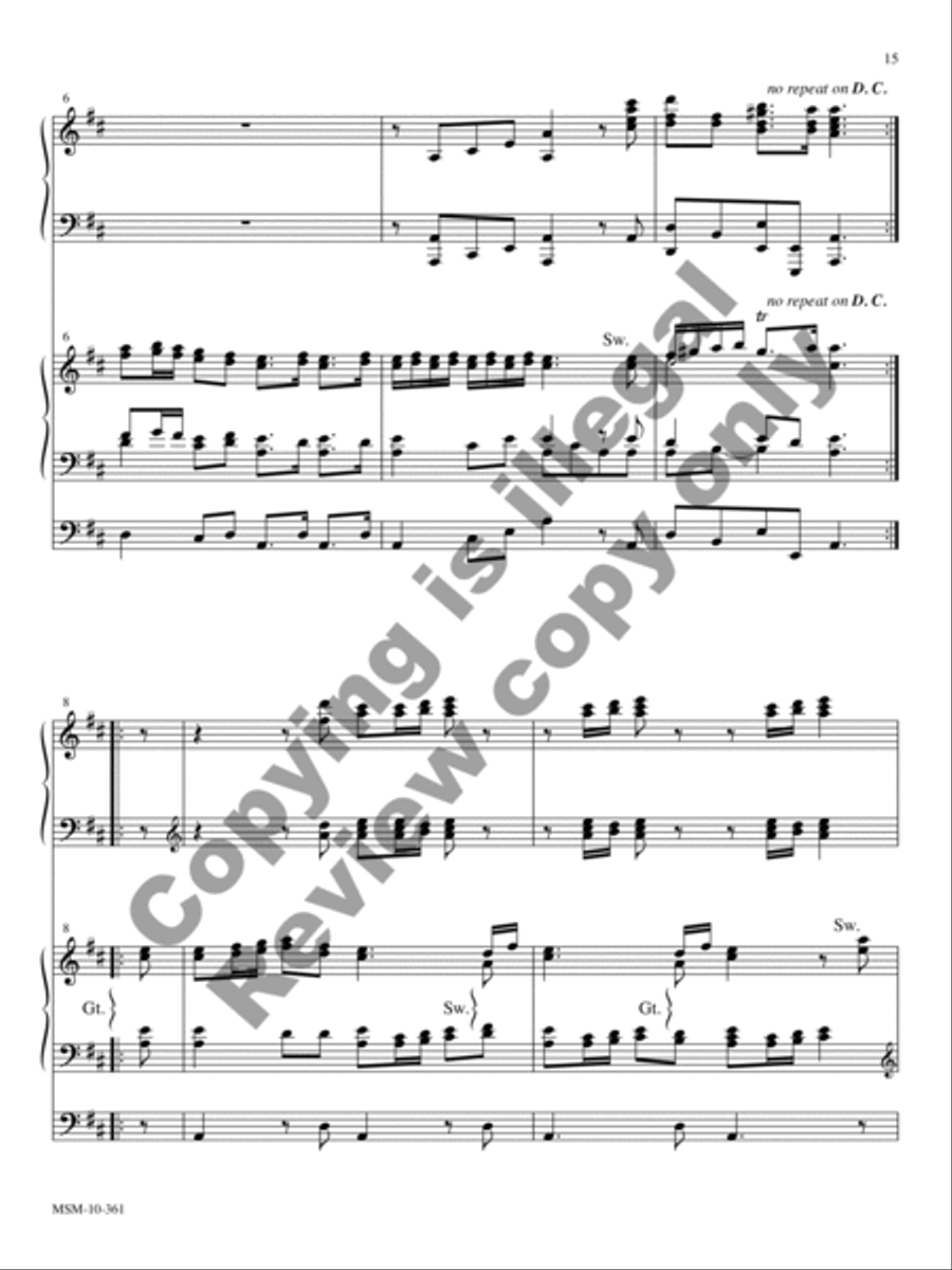 Royal Fireworks Music: Piano and Organ Duet Organ scores gallery preview page 21