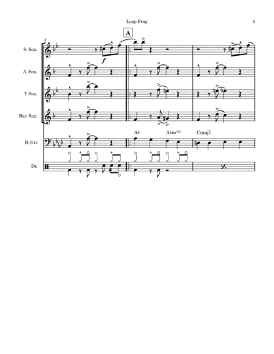 Leap Frog Saxophone Quartet scores gallery preview page 3