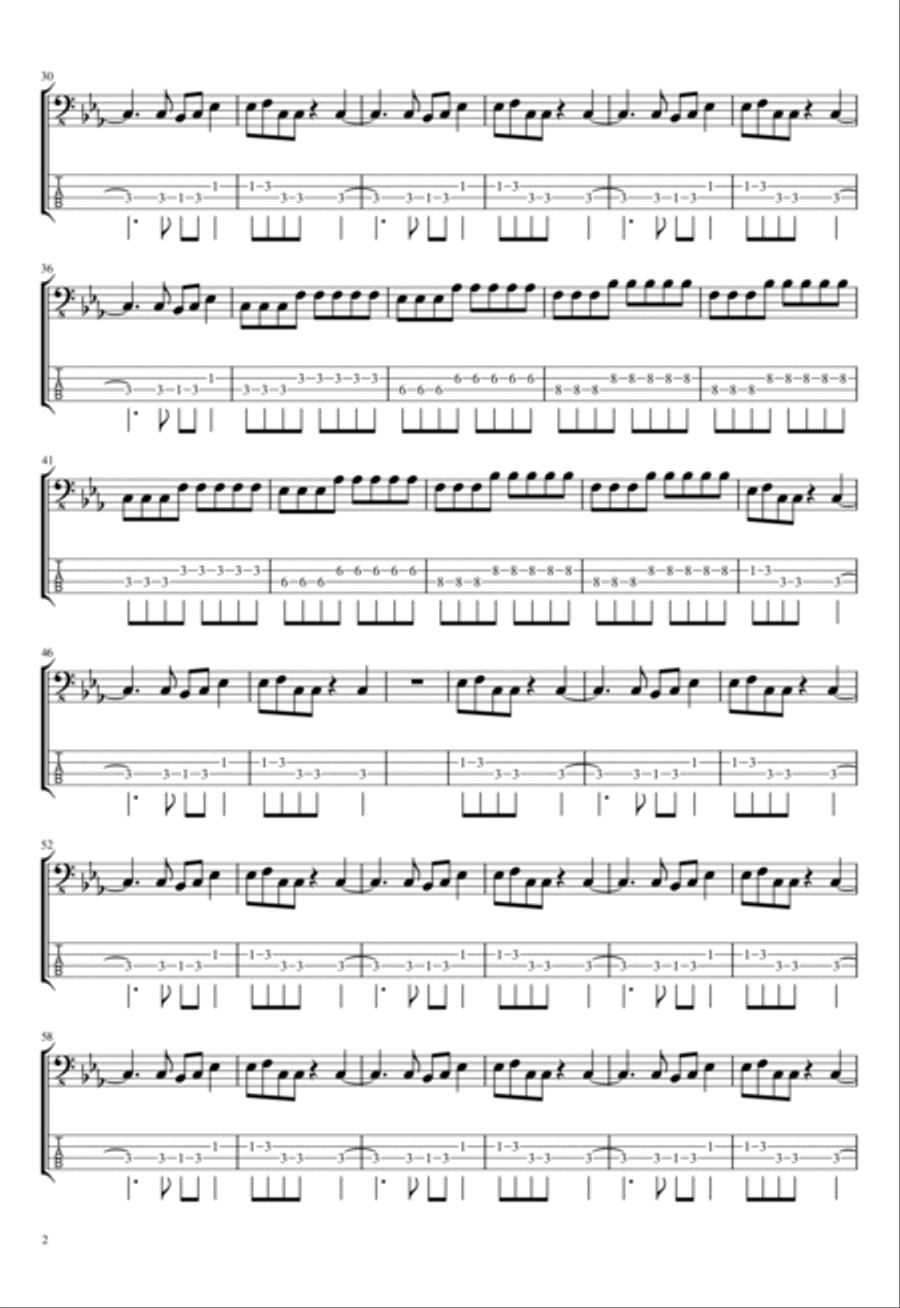 Doubleback Guitar Tablature scores gallery preview page 2