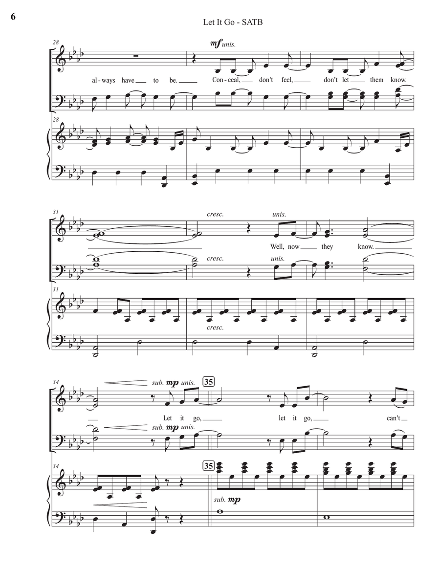Let It Go 4-Part scores gallery preview page 6