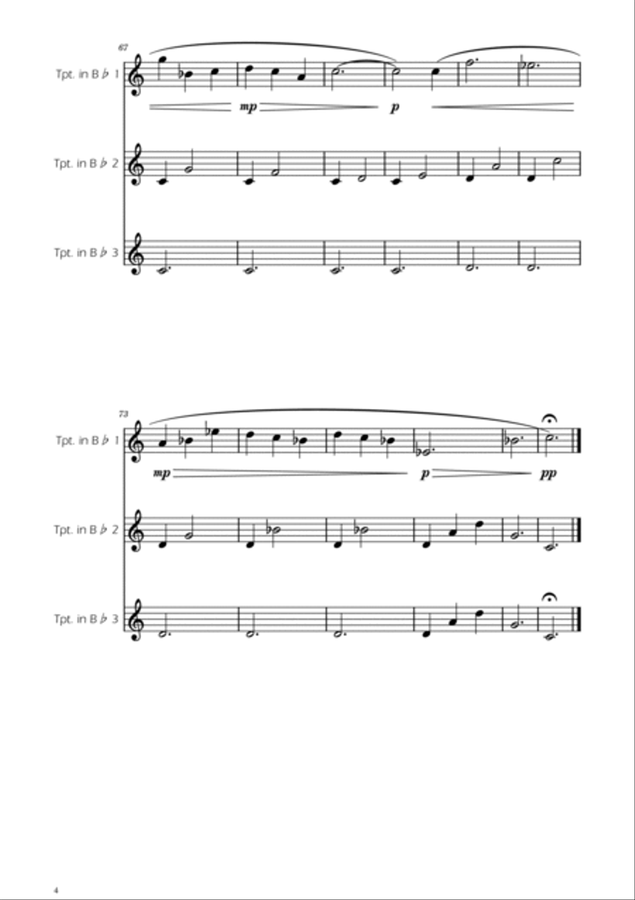 Gymnopedie No. 1 - Trumpet Trio Trumpet Trio scores gallery preview page 4