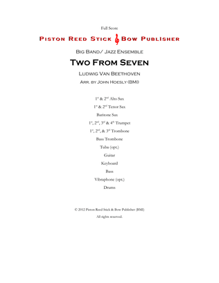 Book cover for Two From Seven- jazz ensemble