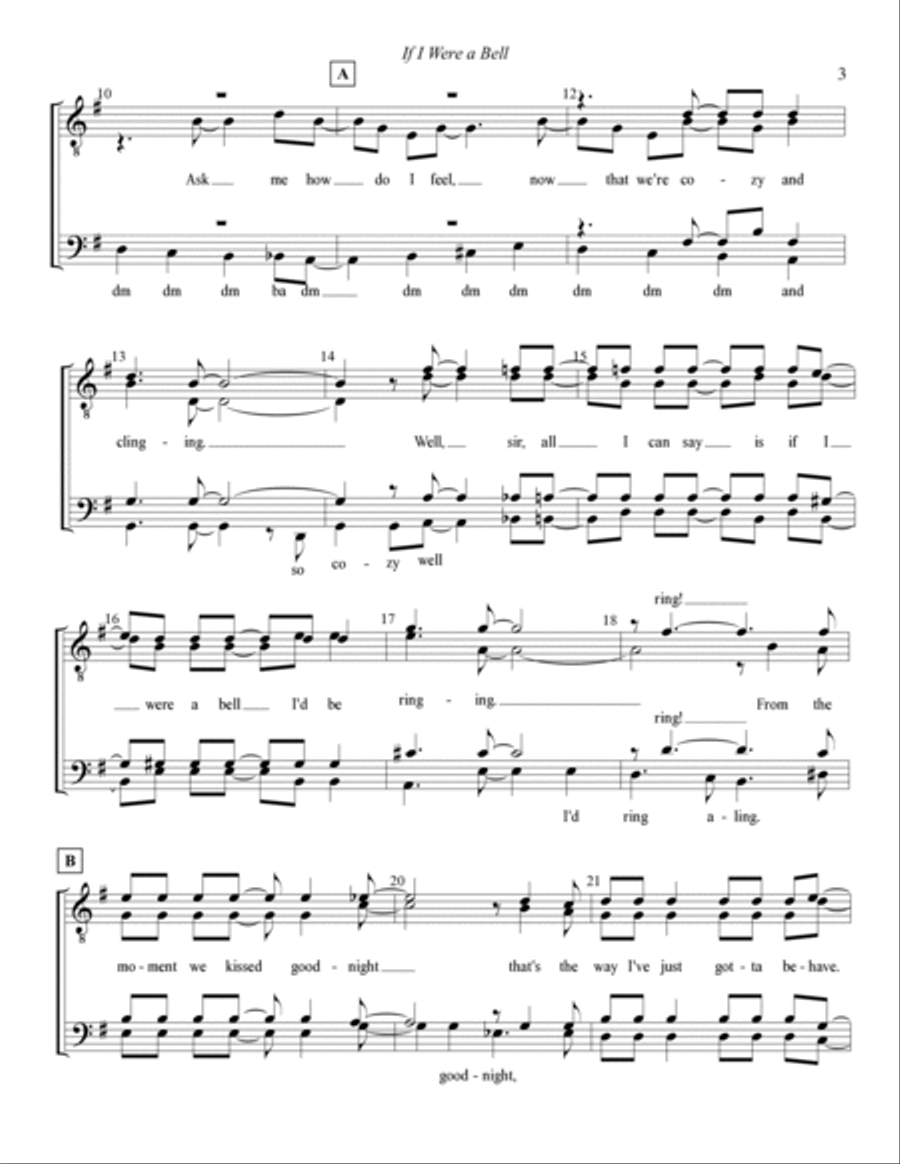 If I Were A Bell TTBB scores gallery preview page 3