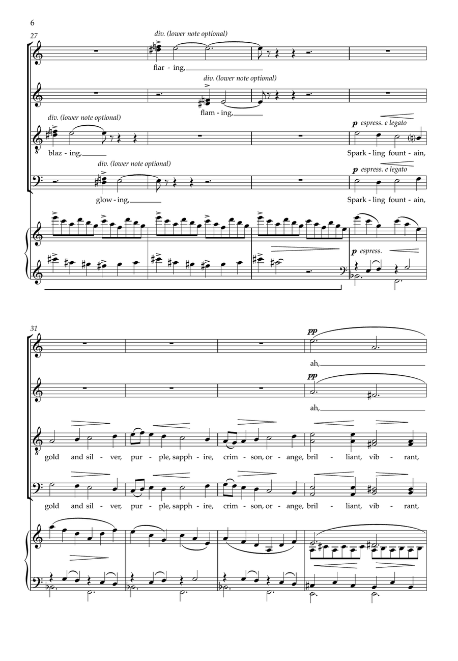 Fireworks (SATB and piano) 4-Part scores gallery preview page 6