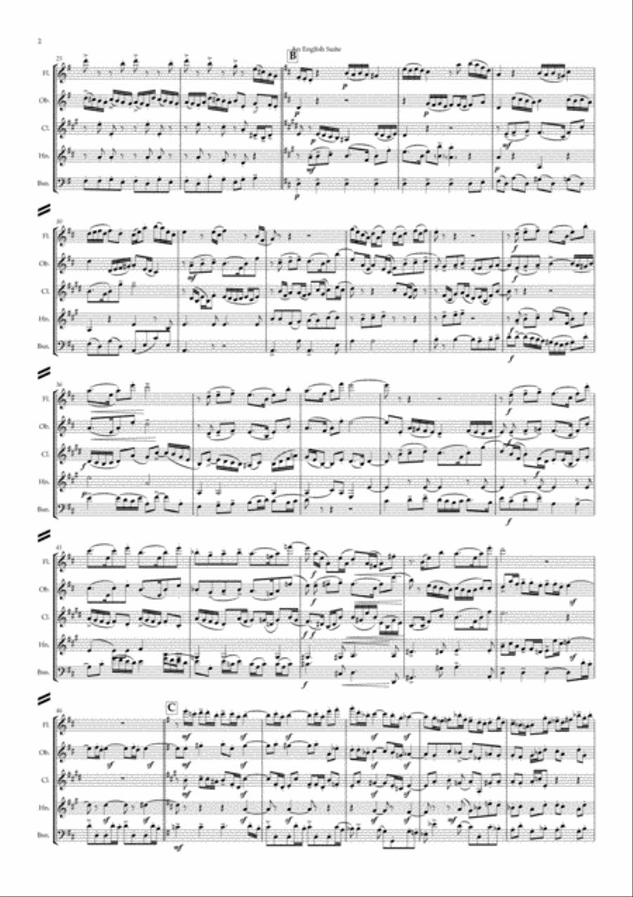 Parry: An English Suite (Complete) - wind quintet Woodwind Quintet scores gallery preview page 2