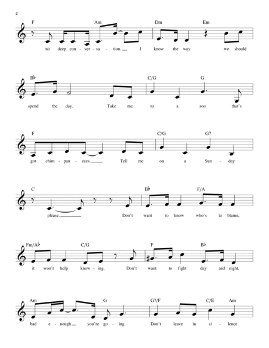Tell Me On A Sunday Piano scores gallery preview page 2