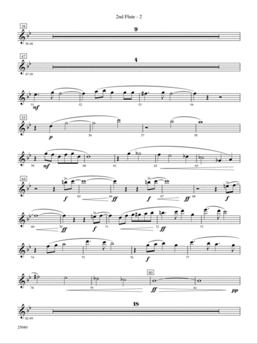 Honor, Laud and Rejoice: 2nd Flute Full Orchestra scores gallery preview page 2