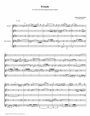 Prelude 04 from Well-Tempered Clavier, Book 2 (Clarinet Quintet)
