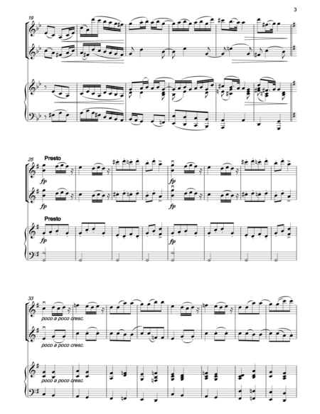BRAHMS Hungarian Dance No.16 arranged for 2 violins & piano image number null