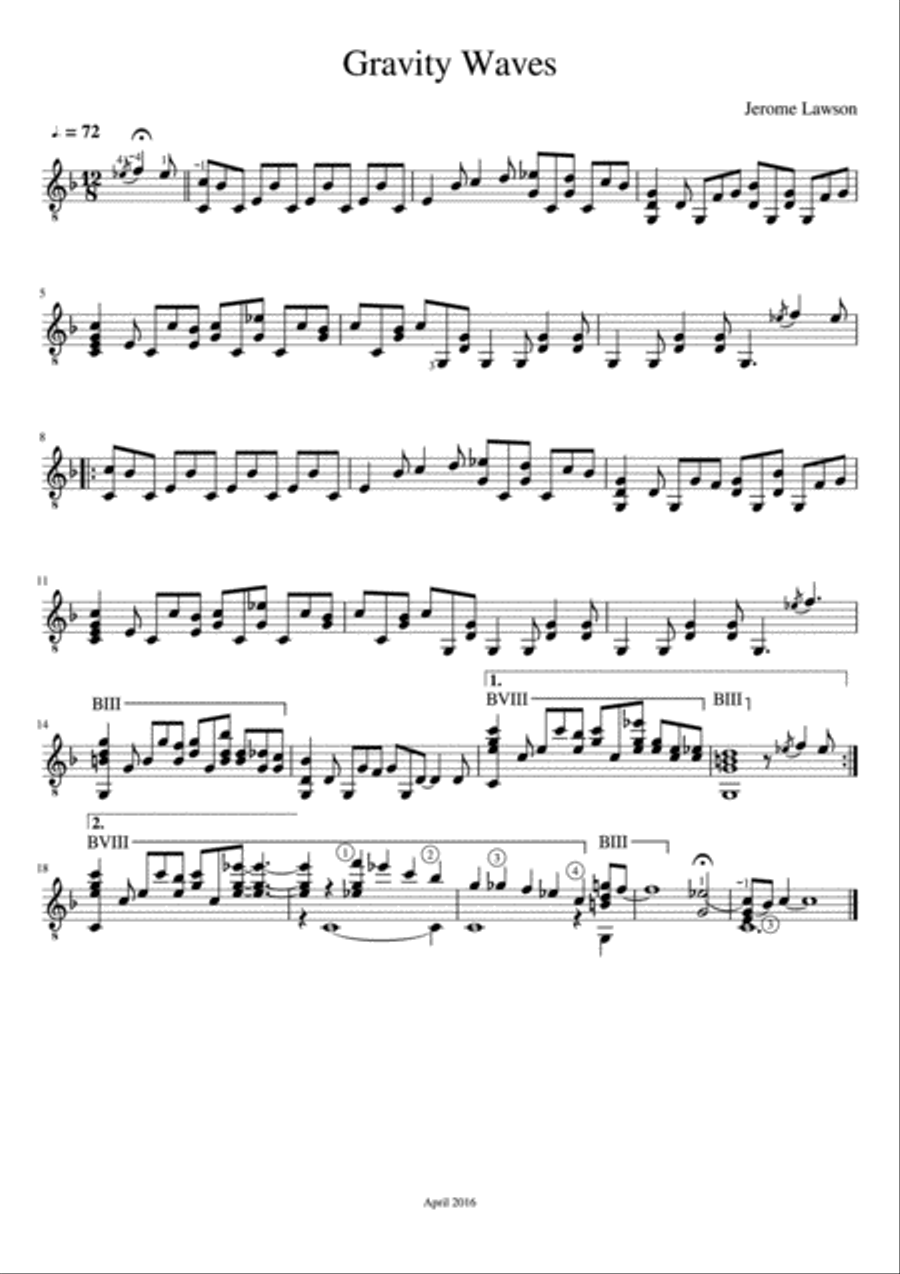 Gravity Waves Electric Guitar scores gallery preview page 1