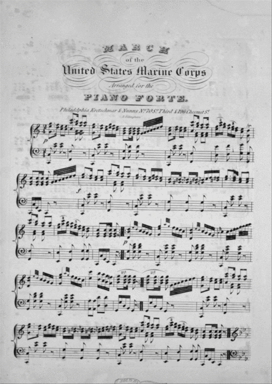 March of the United States Marine Corps Piano Solo scores gallery preview page 1