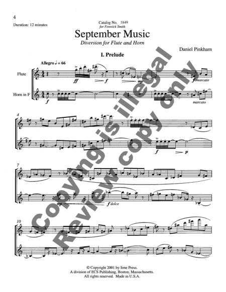 September Music (Score & Parts)