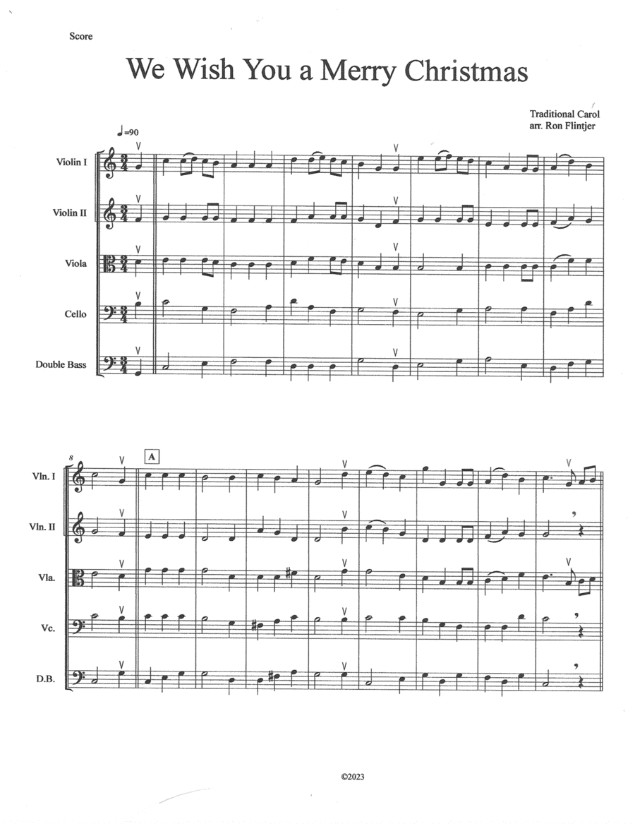 We Wish You a Merry Christmas and a Happy New Year String Orchestra scores gallery preview page 1