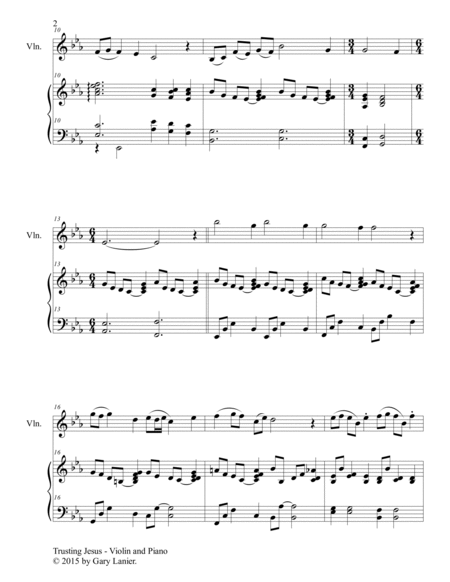 TRUSTING JESUS (Duet – Violin and Piano/Score and Parts) image number null