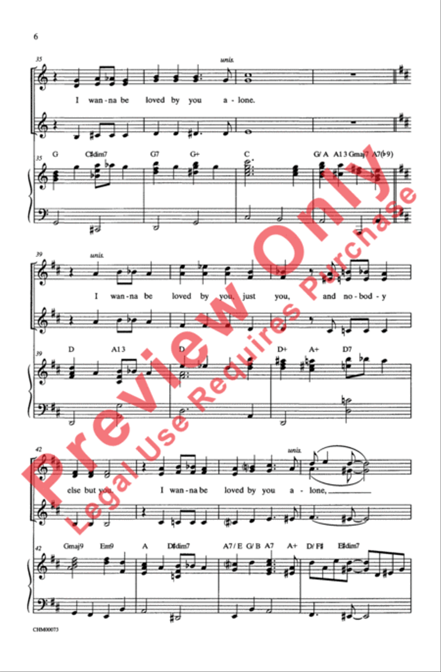 I Wanna Be Loved by You I Wanna Be Loved by You Women's Choir scores gallery preview page 5