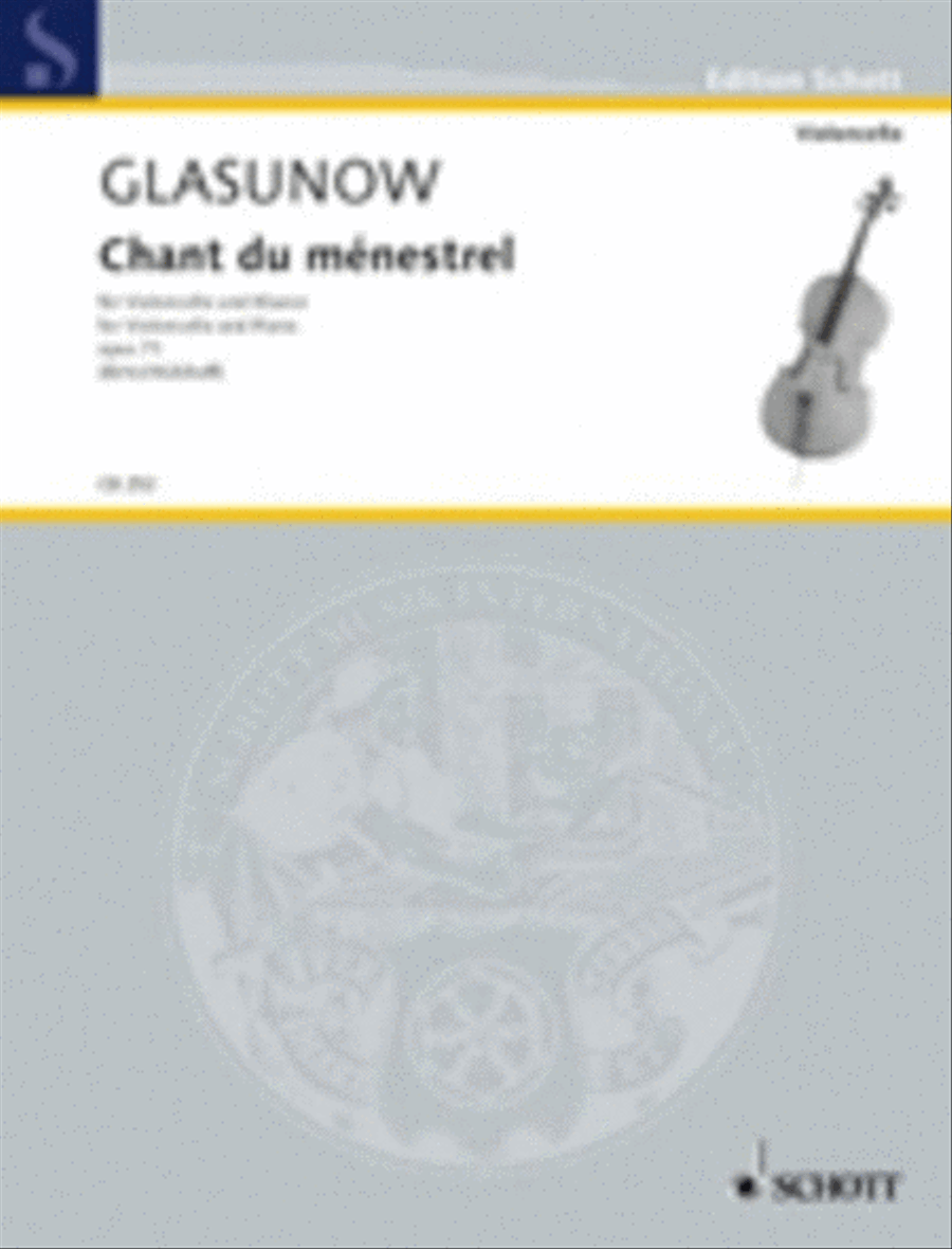 Glazunov - Chant Du Menestrel Op 71 Cello/Piano Piano Accompaniment scores gallery preview page 1