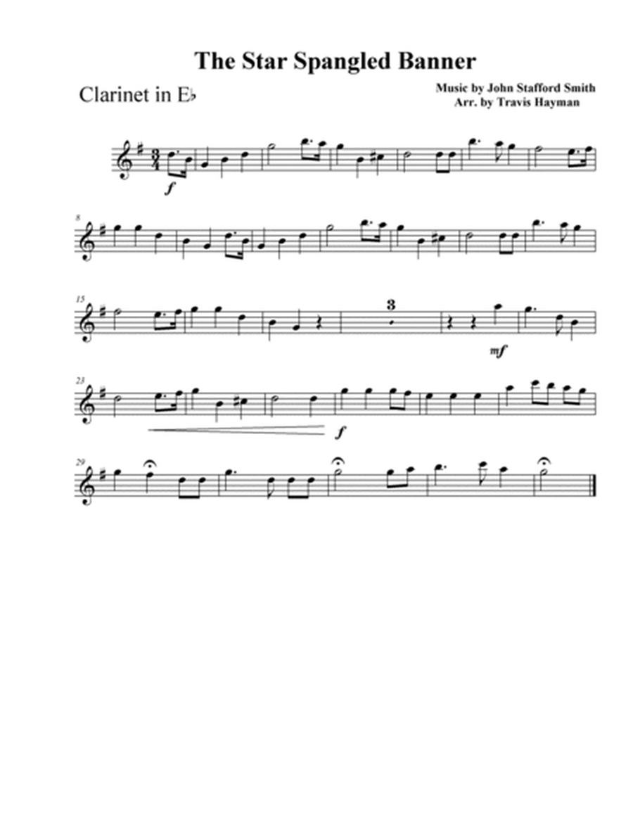 The Star Spangled Banner for Clarinet Choir