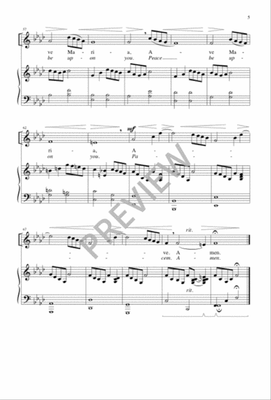 Ave Maria Ave Maria Unison Choir scores gallery preview page 5