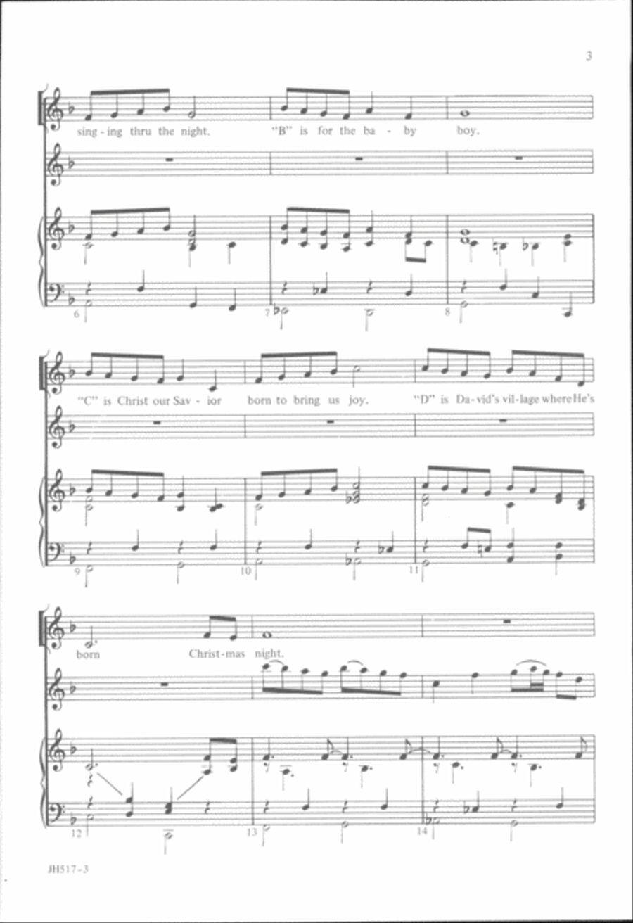 Christmas Alphabet Unison Choir scores gallery preview page 3