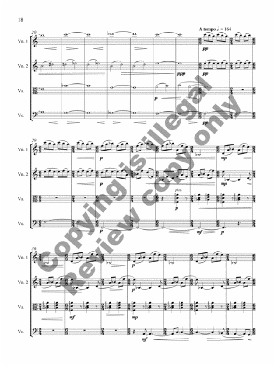 String Quartet No. 5 (Bel Canto) String Quartet scores gallery preview page 13