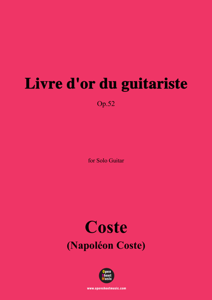 Coste-Livre d'or du guitariste,Op.52,for Guitar image number null