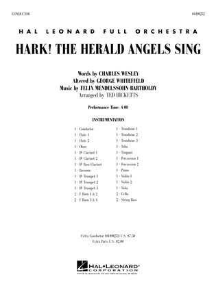 Hark! The Herald Angels Sing (arr. Ted Ricketts) - Full Score