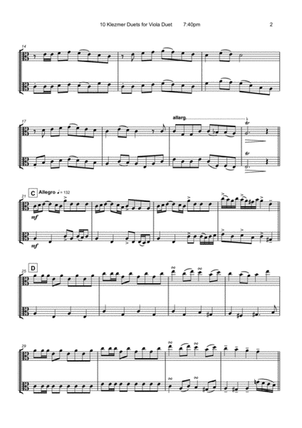 10 Klezmer Duets for Viola by Various String Duet - Digital Sheet Music