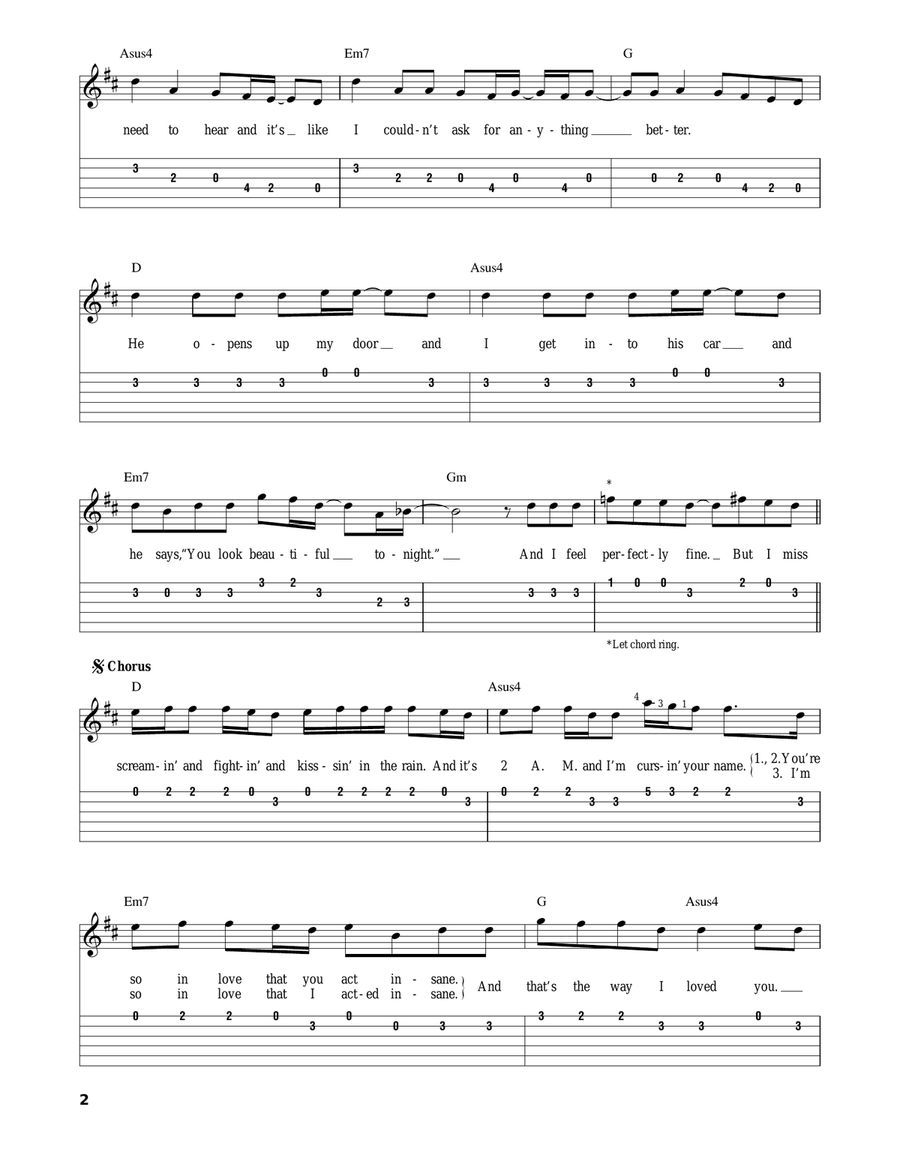 The Way I Loved You Acoustic Guitar scores gallery preview page 2
