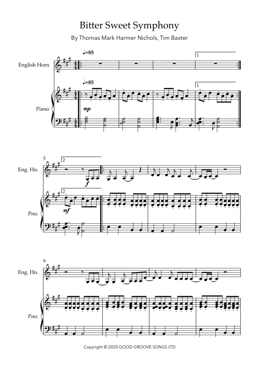 Bittersweet Symphony Bittersweet Symphony English Horn scores gallery preview page 1