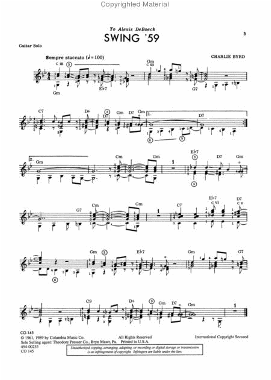 Three Blues for Classic Guitar Chamber Music scores gallery preview page 3