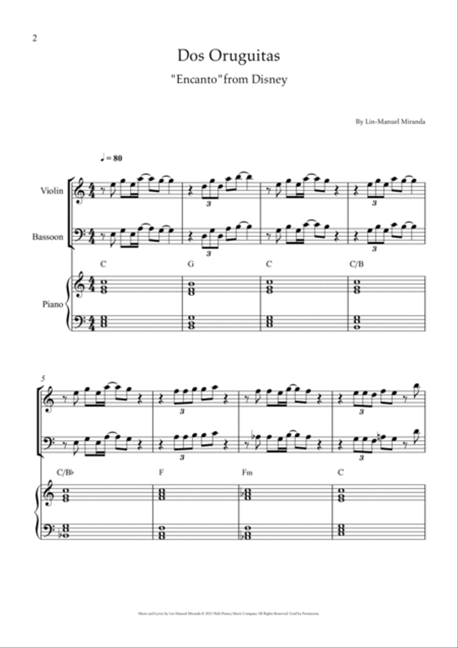 Dos Oruguitas Piano Trio scores gallery preview page 2