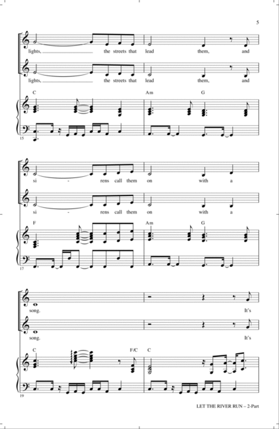 Let The River Run (arr. Mac Huff) 2-Part scores gallery preview page 3
