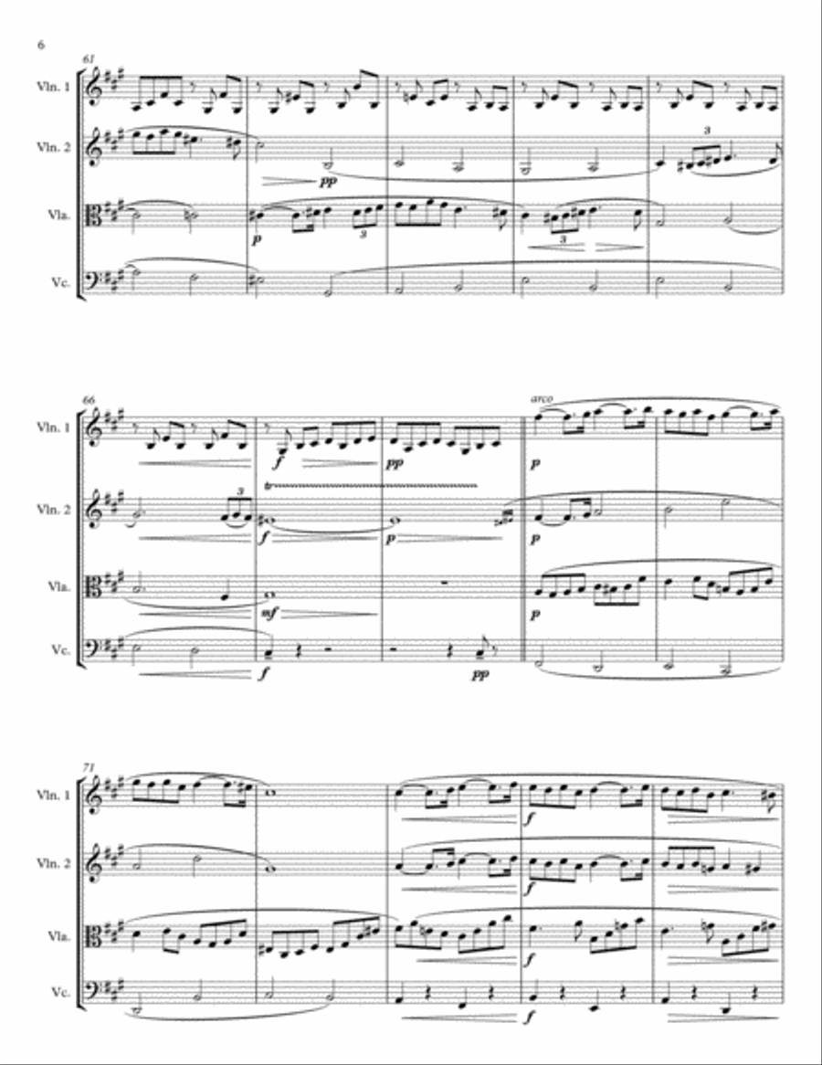 Pavane, Op. 50 for String Quartet String Quartet scores gallery preview page 6