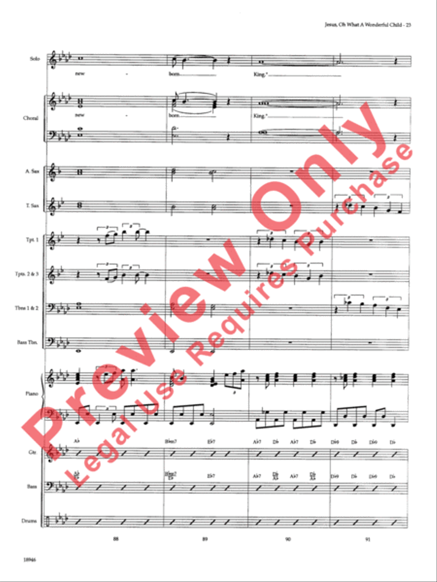 Jesus, Oh What a Wonderful Child Choir scores gallery preview page 24
