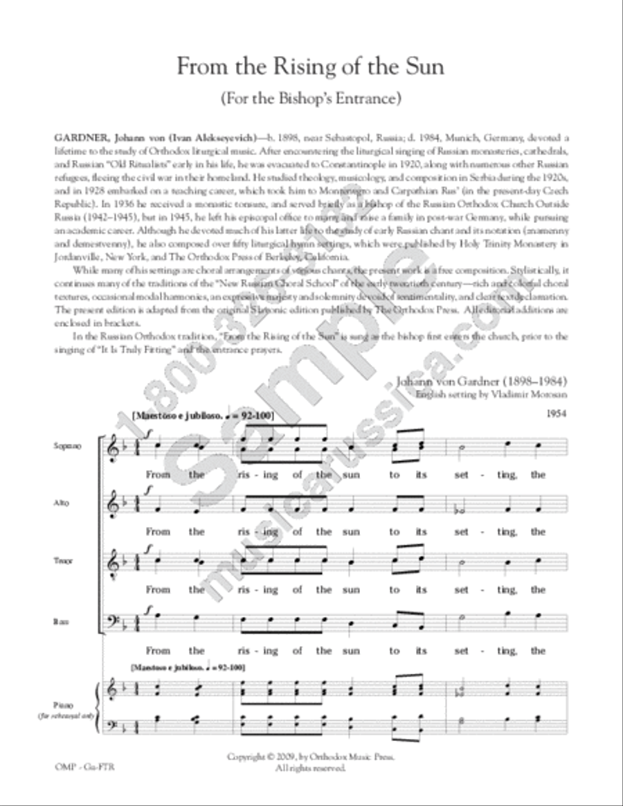 From the Rising of the Sun 4-Part scores gallery preview page 2