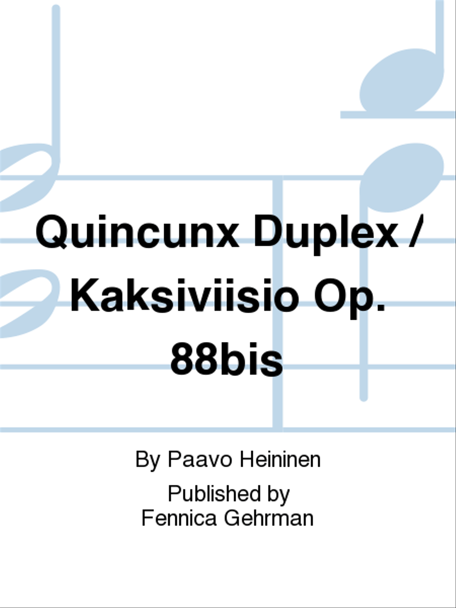 Quincunx Duplex / Kaksiviisiö Op. 88bis Organ scores gallery preview page 1