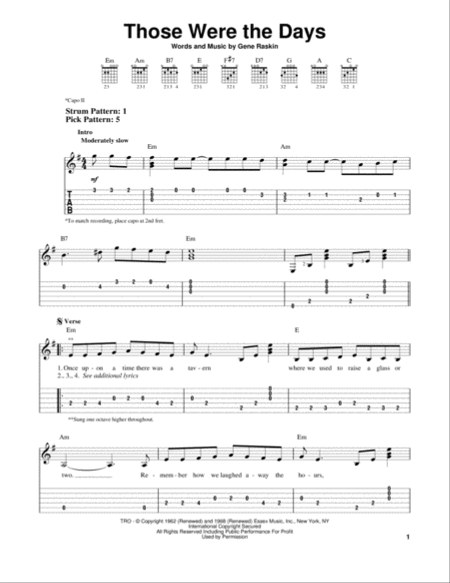 Those Were The Days Acoustic Guitar scores gallery preview page 1