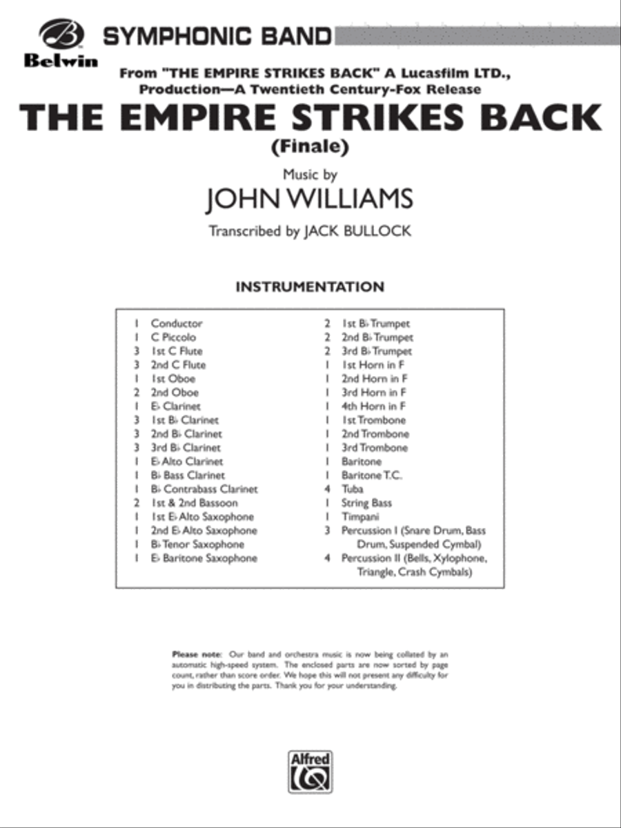The Empire Strikes Back (Finale): Score Concert Band scores gallery preview page 1